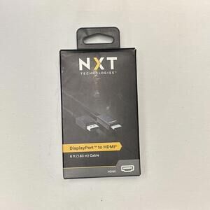 NXT Technologies NX51760 6'‎ DisplayPort/HDMI Audio/Video Cable Black New